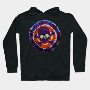 Cool Tie Dye Colorful Retro Hippie Skull Hoodie